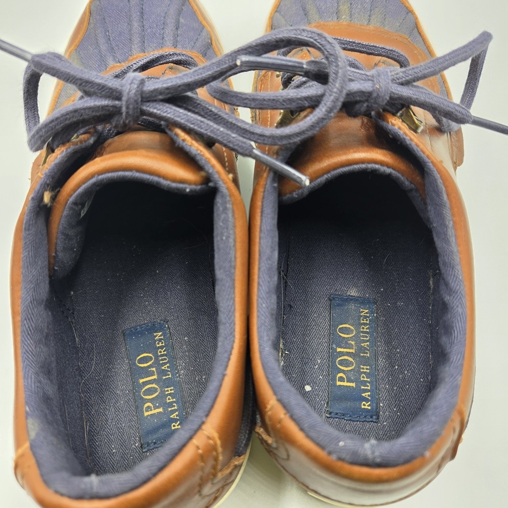 Polo Ralph Lauren Ramiro Canvas Sneaker Deck Shoe Navy Lace-up Nautical 10.5 D - Picture 7 of 9